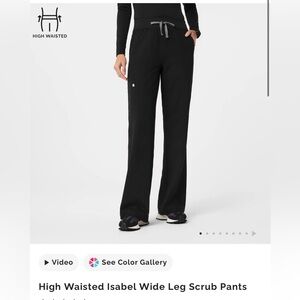 Figs Black Wide Leg Scrub Pants